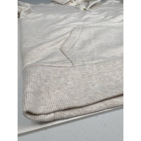 Criquet Collared Sweatshirt Men’s L Heathered Oatmeal Rugby ¼ Button Stretch - Picture 10 of 16